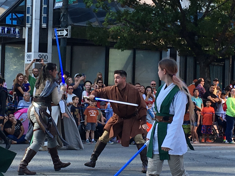 How many places do you get to have a light saber battle in public?
